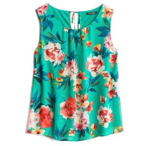 Papermoon Green Tropical Floral Sleeveless Size S